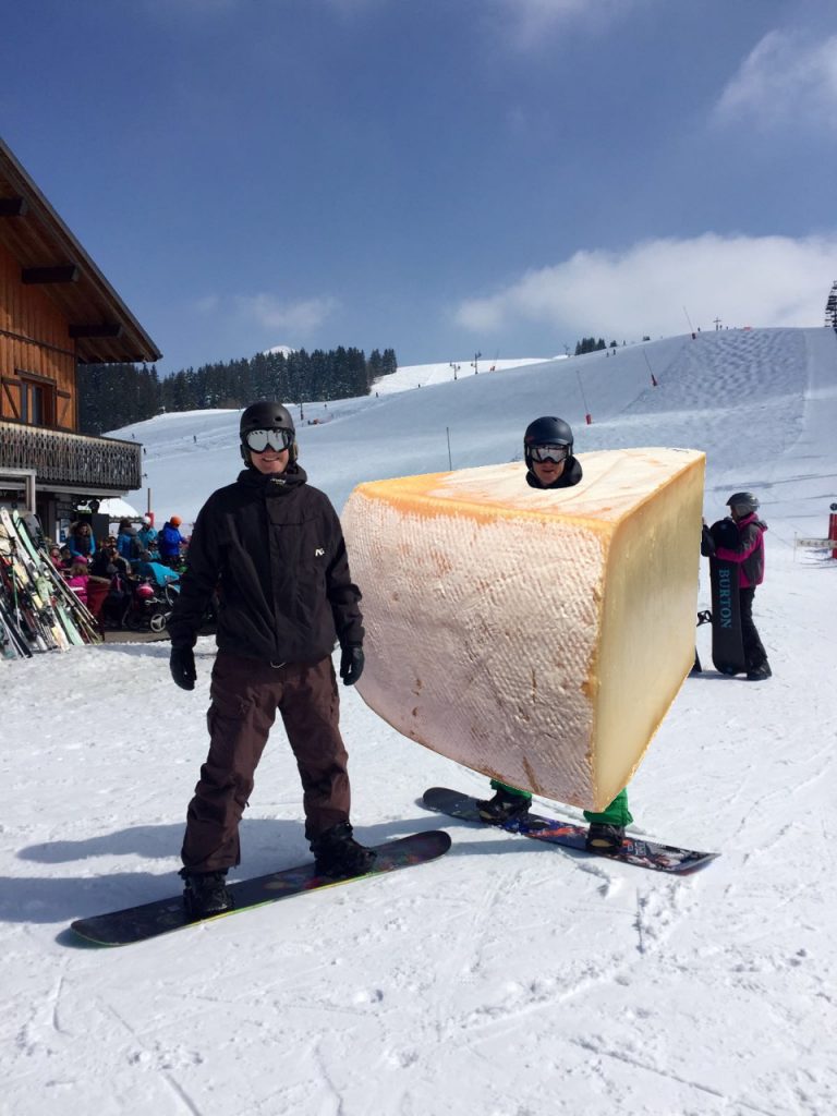 Snowboarding cheese