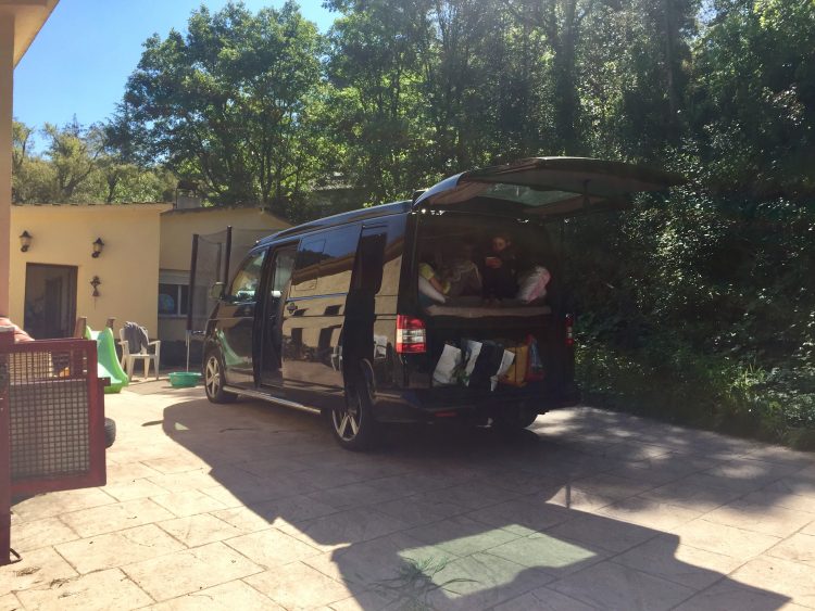 The kids set up a den in the van and played together for hours.