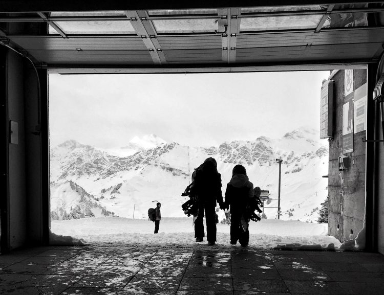 Never too young to go snowboarding! Iz (9) and T (6) ready to shred in Champéry.