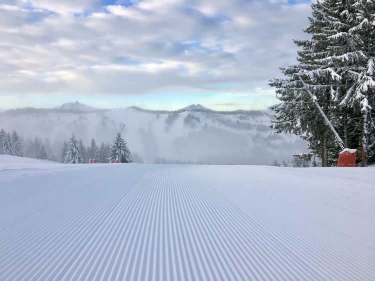 Les Gets snow update - Look - it's a beautifully pisted run. December 19th 2017.