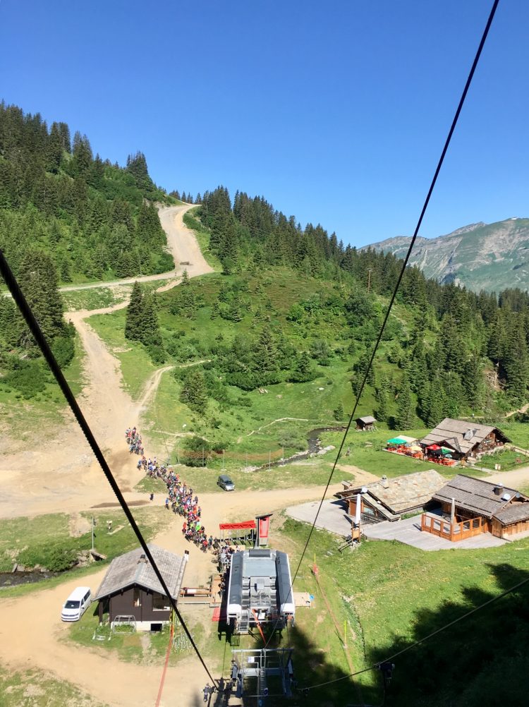 Looking back down to the queue for the Mossettes lift.