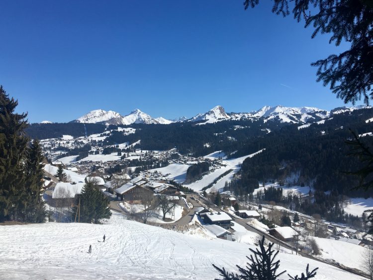 Plenty of snow, in spite of the continued sunny days here in Les Gets, France. Photograph by Up-Stix