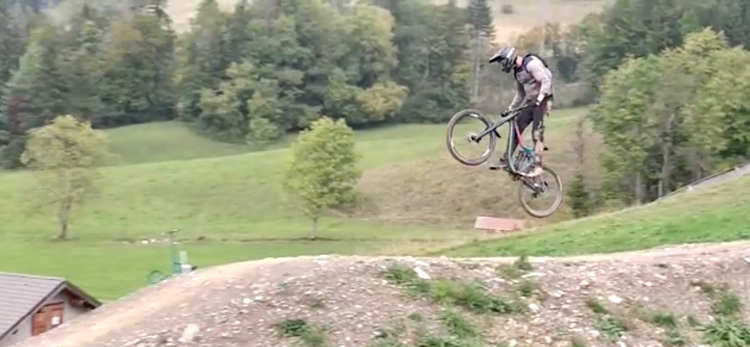 The big table at the bottom of Les Haberes bike park.